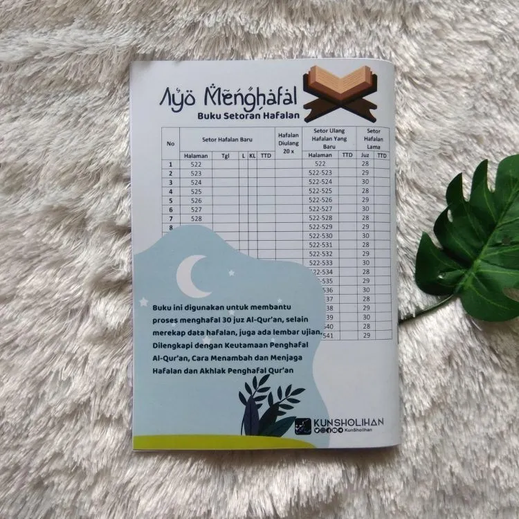 Ayo Menghafal : Buku Setoran Hafalan Full 30 Juz | Kun Sholihan 2